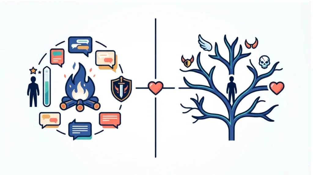 BG3-like romance comparison between classic companion approval and mythic path-driven choices