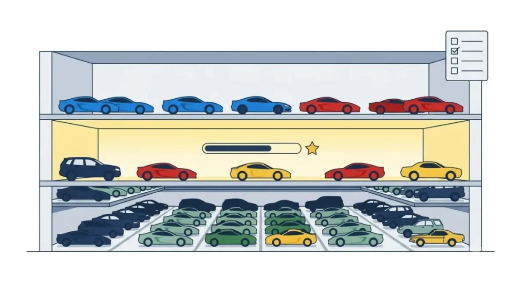 Car Games collecting progression illustration for Gran Turismo 7’s unlockable car collections