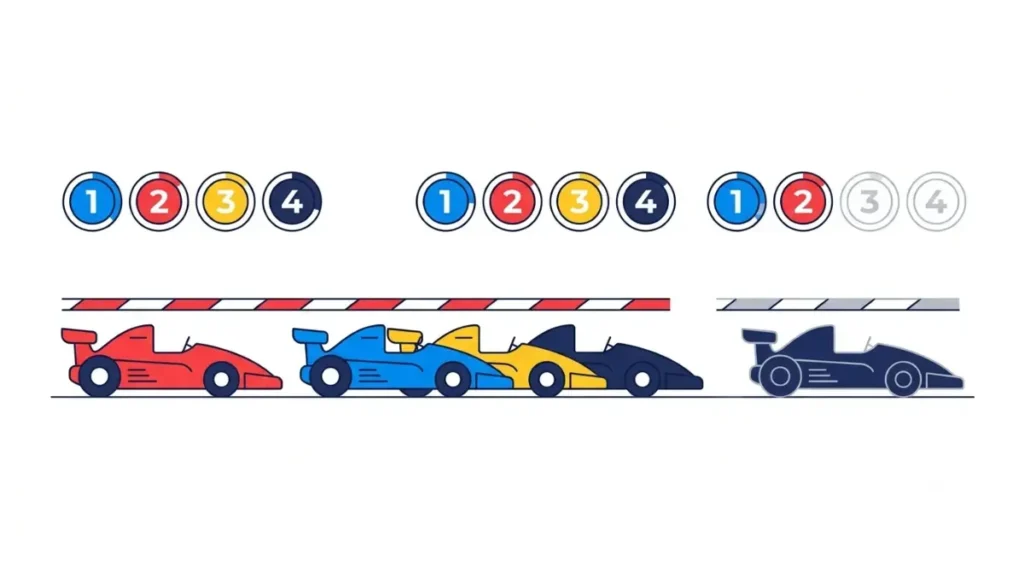 Couch Co-op Racing Games comparison showing four-player split-screen games beside a two-player racing game.